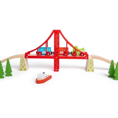 Bigjigs Rail Double Suspension Bridge Wooden Railway Train Set Accessory 9 Bigjigs Rail Double Suspension Bridge Wooden Railway Train Set Accessory - Image 7