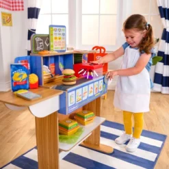 KidKraft 2-in-1 Restaurant & Delivery Wooden Play Store