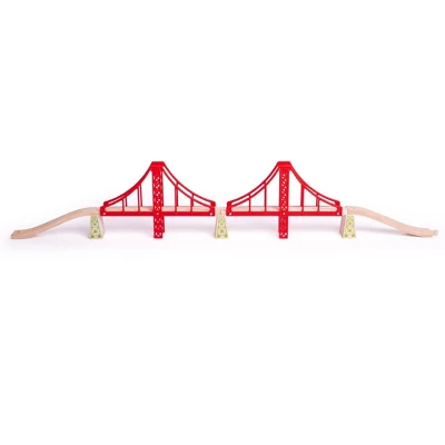 Bigjigs Rail Double Suspension Bridge Wooden Railway Train Set Accessory 6 Bigjigs Rail Double Suspension Bridge Wooden Railway Train Set Accessory - Image 4