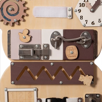 ShpilMaster Wooden Sensory Bear Shaped Learning Toddler Busy Board For Playroom, Nursery, Preschool, And Doctors' Office 9 ShpilMaster Wooden Sensory Bear Shaped Learning Toddler Busy Board For Playroom, Nursery, Preschool, And Doctors' Office - Image 7