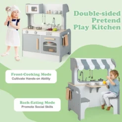 Costway 2 In 1 Kids Play Kitchen& Restaurant Double Sided Wooden Kitchen Playset Toddler 15 Costway 2 In 1 Kids Play Kitchen& Restaurant Double Sided Wooden Kitchen Playset Toddler -Cheap Toy Store GUEST 24315f32 4251 4a29 ab38 850f7e021e03