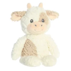 Ebba Huggy Collection 13" Clover Cow White Stuffed Animal