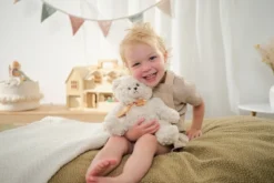 Bearington Huggles The Teddy Bear: Hand-Sewn 10 Tall Creamy White Stuffed Bear