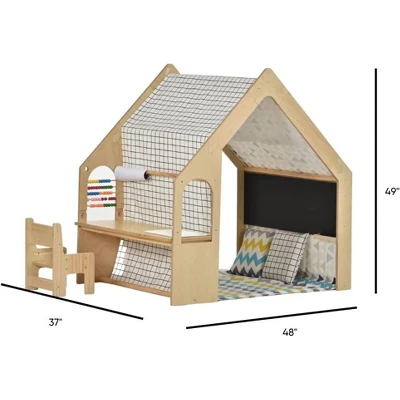 Avenlur Flair - Wooden 5 In 1 Indoor Playhouse Play Tent With Desk Table 5 Avenlur Flair - Wooden 5 In 1 Indoor Playhouse Play Tent With Desk Table - Image 3