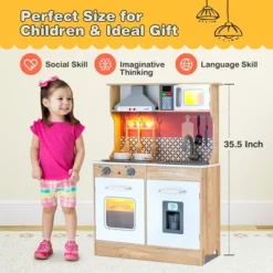 Costway Wooden Kitchen Playset Multi-Functional Pretend Cooking Set W/ Lights & Sounds -Cheap Toy Store GUEST 3b1cacc5 8447 42e3 8e03 27c51ec14416