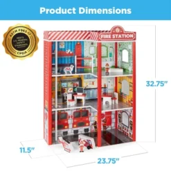Best Choice Products 32in Kids 3-Story Pretend Wooden Fire Station Play Set Toy, W/ 2 Vehicles, 12 Accessories, 5 Rooms -Cheap Toy Store GUEST 493ea910 c981 49e0 84a4 66a61c5bb570