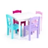 5pc Forever Kids' Wood Table And 4 Chair Set White - Humble Crew