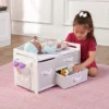 Badger Basket Doll Care Station With Three Baskets And Pocket Organizer - White Rose