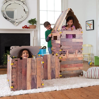 Hearthsong 32-Panel Cabin Style Fantasy Fort Indoor Fort Building Kit With Hook And Loop Connectors 11 Hearthsong 32-Panel Cabin Style Fantasy Fort Indoor Fort Building Kit With Hook And Loop Connectors - Image 9