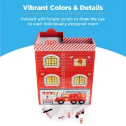Best Choice Products 32in Kids 3-Story Pretend Wooden Fire Station Play Set Toy, W/ 2 Vehicles, 12 Accessories, 5 Rooms -Cheap Toy Store GUEST 53b8a058 8b27 47ac 9b86 455cdea0d46e