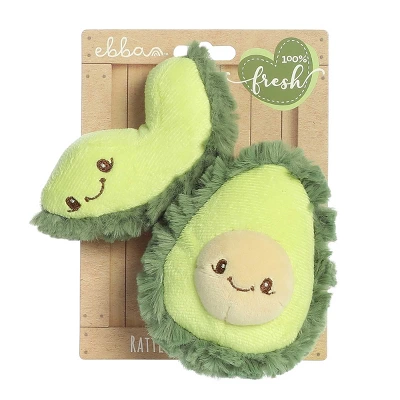 Ebba Mini Avocado Rattle & Crinkle Set Precious Produce Adorable Baby Stuffed Animal Green 4" 6 Ebba Mini Avocado Rattle & Crinkle Set Precious Produce Adorable Baby Stuffed Animal Green 4" - Image 4