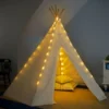 HearthSong 7Õ Cotton Canvas And Wooden Pole Indoor/Outdoor Family Tent With 7Õ Battery-Operated Tent Lights -Cheap Toy Store GUEST 580e2ce2 761a 4663 a374 278d682b6b2a