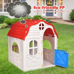 Costway Kids Cottage Playhouse Foldable Plastic Play House Indoor Outdoor Toy Portable -Cheap Toy Store GUEST 67c8dca3 fe4d 4daa 85b9 e05944207906