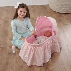 Badger Basket Folding Doll Cradle With Rosebud Fabric -Cheap Toy Store GUEST 6b49a091 4cd1 42e0 a5ca 06a9b2cc4a7a