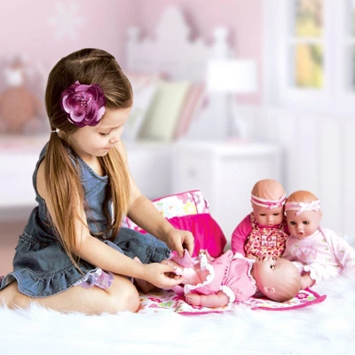 Adora Playtime Baby Flower Pink 13 Inch Baby Doll With Floral Overalls, Bow Headband And Bottle 7 Adora Playtime Baby Flower Pink 13 Inch Baby Doll With Floral Overalls, Bow Headband And Bottle - Image 5