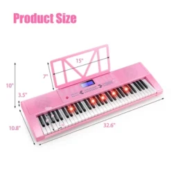 Costway 61-Key Electric Piano Portable Digital Keyboard W/Lighted Key Music Stand Pink 13 Costway 61-Key Electric Piano Portable Digital Keyboard W/Lighted Key Music Stand Pink -Cheap Toy Store GUEST 70821216 9c5e 4770 9c33 24c2a79a2932