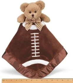 Bearington Baby Touchdown Snuggler, Football Plush Stuffed Animal Teddy Bear Security Blanket, Lovey 15"