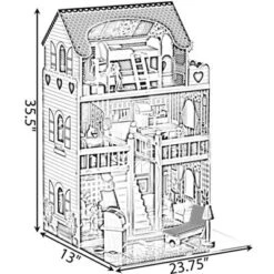 ShpilMaster Wooden Doll House With Toys And Furniture Accessories With LED Light For Ages 3+ -Cheap Toy Store GUEST 80db19f0 0889 4bd2 a30c b6c9407ac1db