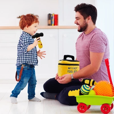 Plush Creations Yellow Tool Box Carrier Toy Set 4 Plush Creations Yellow Tool Box Carrier Toy Set - Image 2