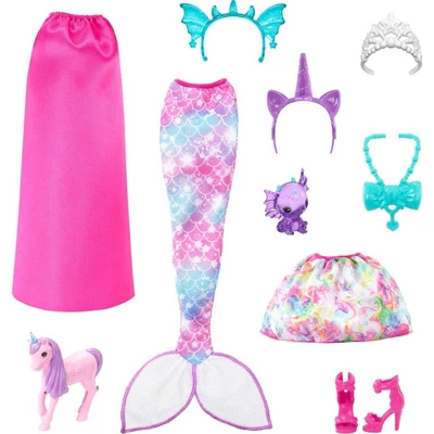 Barbie Doll And Fantasy Pets Dress-Up Doll Mermaid Tail And Skirt 3 Barbie Doll And Fantasy Pets Dress-Up Doll Mermaid Tail And Skirt