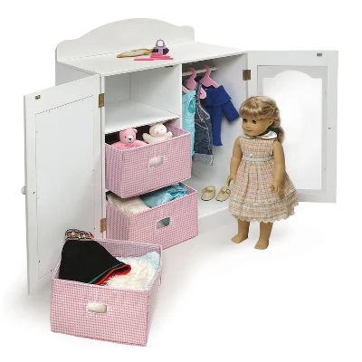 Badger Basket Mirrored Doll Armoire With Baskets 8 Badger Basket Mirrored Doll Armoire With Baskets - Image 6