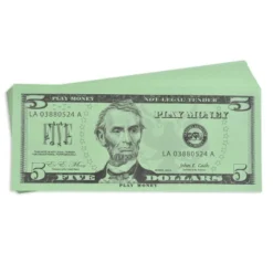 Learning Advantage Five Dollar Play Bills, Set Of 100