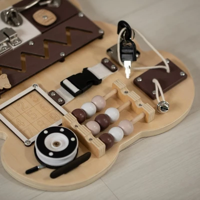 ShpilMaster Wooden Sensory Bear Shaped Learning Toddler Busy Board For Playroom, Nursery, Preschool, And Doctors' Office 12 ShpilMaster Wooden Sensory Bear Shaped Learning Toddler Busy Board For Playroom, Nursery, Preschool, And Doctors' Office - Image 10