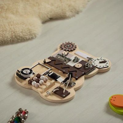 ShpilMaster Wooden Sensory Bear Shaped Learning Toddler Busy Board For Playroom, Nursery, Preschool, And Doctors' Office 11 ShpilMaster Wooden Sensory Bear Shaped Learning Toddler Busy Board For Playroom, Nursery, Preschool, And Doctors' Office - Image 9