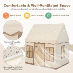 Costway Kids Play Castle Tent Large Playhouse Toys Gifts With Star Lights Washable Mat -Cheap Toy Store GUEST c383633d 5744 40e6 be39 1cd486eeaf0a