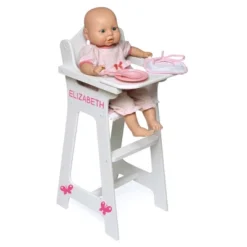 Badger Basket Doll High Chair With Accessories And Free Personalization Kit - White/Pink/Gingham -Cheap Toy Store GUEST d16e3583 9928 4acf 93aa 2db197d0096b