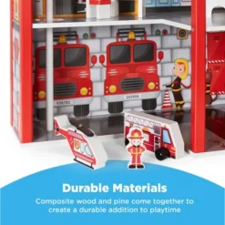 Best Choice Products 32in Kids 3-Story Pretend Wooden Fire Station Play Set Toy, W/ 2 Vehicles, 12 Accessories, 5 Rooms -Cheap Toy Store GUEST d1e79132 d2a3 404e b275 e529312d3f60
