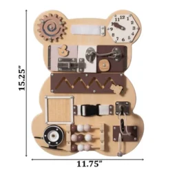 ShpilMaster Wooden Sensory Bear Shaped Learning Toddler Busy Board For Playroom, Nursery, Preschool, And Doctors' Office 21 ShpilMaster Wooden Sensory Bear Shaped Learning Toddler Busy Board For Playroom, Nursery, Preschool, And Doctors' Office -Cheap Toy Store GUEST d592796f 2774 41d2 b239 e0f5bcf111e8