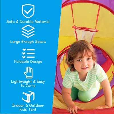 Costway 7pc Kids Ball Pit Play Tents & Tunnels Pop Up Baby Toy Gifts 9 Costway 7pc Kids Ball Pit Play Tents & Tunnels Pop Up Baby Toy Gifts - Image 7