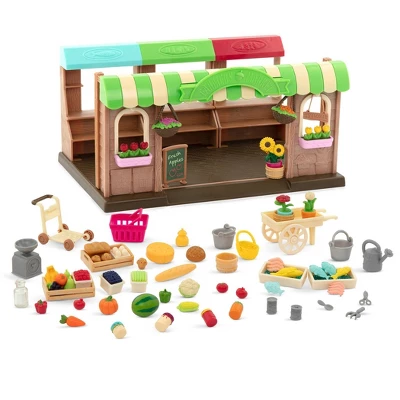 Li'l Woodzeez Store Playset With Toy Food 68pc - Hoppin' Farmers Market 5 Li'l Woodzeez Store Playset With Toy Food 68pc - Hoppin' Farmers Market - Image 3