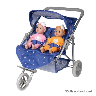 Adora Baby Doll Stroller, Starry Night Stroller Twin Jogger Stroller, Fits Dolls Up To 16 Inches 7 Adora Baby Doll Stroller, Starry Night Stroller Twin Jogger Stroller, Fits Dolls Up To 16 Inches - Image 5