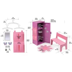 Badger Basket School Style Single Doll Locker Set With Bench, Rug And Accessories - Purple/Pink -Cheap Toy Store GUEST e3f7c417 cf03 41a4 b1e5 8940a26f09a9