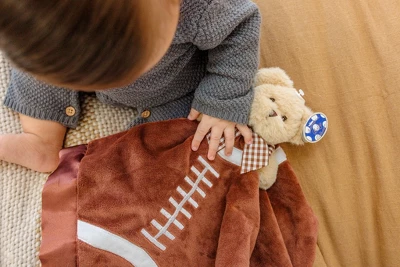 Bearington Baby Touchdown Snuggler, Football Plush Stuffed Animal Teddy Bear Security Blanket, Lovey 15" 7 Bearington Baby Touchdown Snuggler, Football Plush Stuffed Animal Teddy Bear Security Blanket, Lovey 15" - Image 5