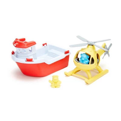Green Toys Rescue Boat & Helicopter 3 Green Toys Rescue Boat & Helicopter