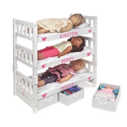 Badger Basket 1-2-3 Convertible Doll Bunk Bed With Bedding And Baskets - White Rose -Cheap Toy Store GUEST f126155d ade0 46f4 ab71 62168e05e3f0
