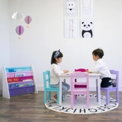 5pc Forever Kids' Wood Table And 4 Chair Set White - Humble Crew -Cheap Toy Store GUEST f4ec1e93 d458 40ae 8575 8c4f7329786e