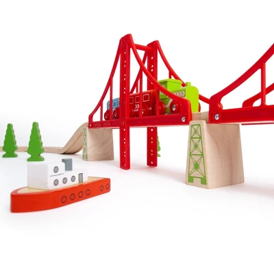 Bigjigs Rail Double Suspension Bridge Wooden Railway Train Set Accessory 8 Bigjigs Rail Double Suspension Bridge Wooden Railway Train Set Accessory - Image 6