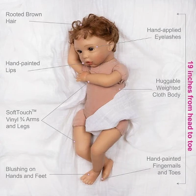 Paradise Galleries Reborn Baby Doll Boy Puppy Love, Magnetic Pacifier, Rooted Hair, 19 Inch Doll Made In SoftTouch Vinyl 7 Paradise Galleries Reborn Baby Doll Boy Puppy Love, Magnetic Pacifier, Rooted Hair, 19 Inch Doll Made In SoftTouch Vinyl - Image 5