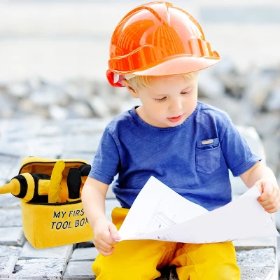 Plush Creations Yellow Tool Box Carrier Toy Set 3 Plush Creations Yellow Tool Box Carrier Toy Set